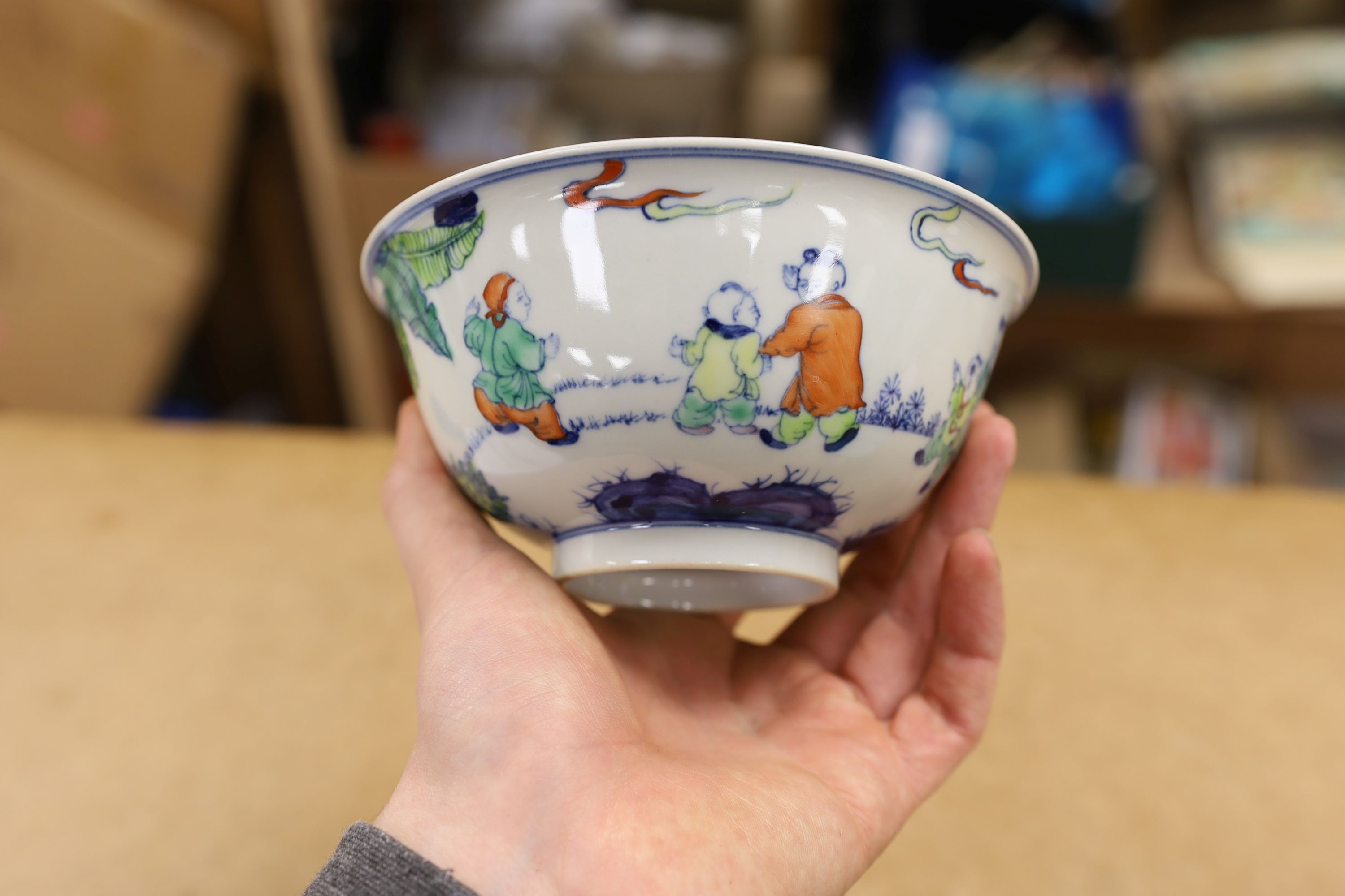 Two Chinese porcelain bowls, largest 15cm diameter